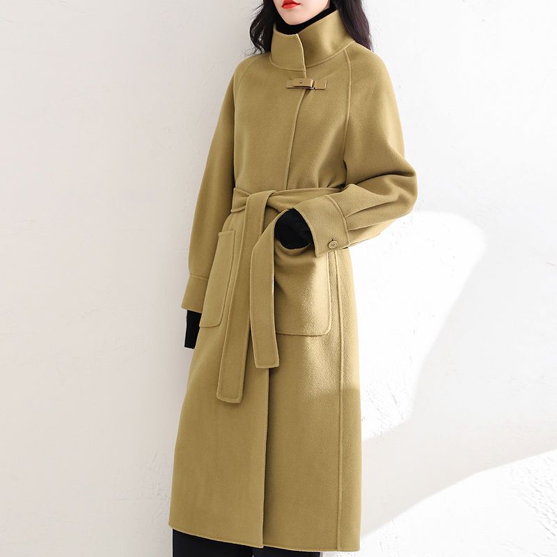 高端双面绒羊毛大衣女士中长款2021年新款秋冬韩版宽松加厚呢外套