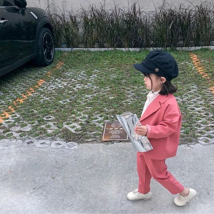 Girls suit 2023 spring and autumn new children's fashion Korean suit suit baby foreign style girl two-piece set