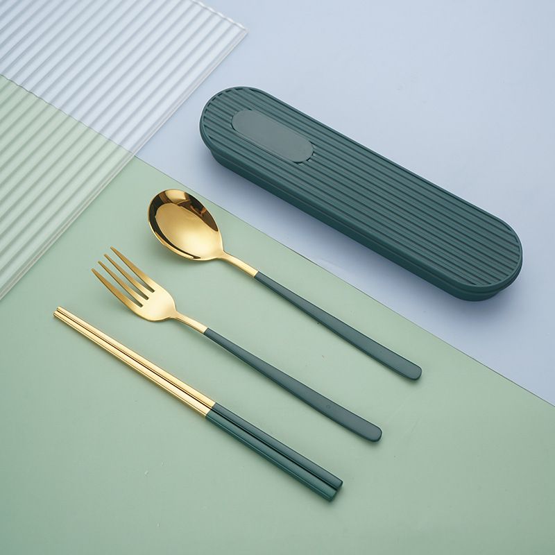 304不锈钢韩式学生便携筷子勺子叉子套装上班族家用单人便携餐具