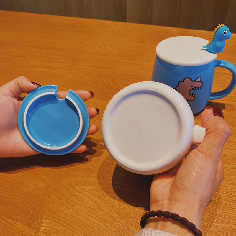 马克杯带盖勺喝水杯女家用大容量陶瓷杯子男生办公室情侣咖啡茶杯