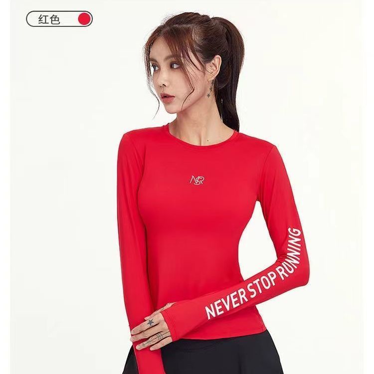 瑜伽上衣女秋冬季运动专业紧身t恤长袖网红晨跑步训练速干健身服