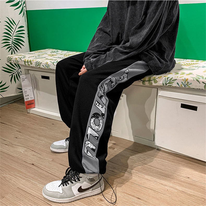 Summer pants men's loose all-match trend fried street ruffian handsome sports casual pants men's 2022 new men's trousers