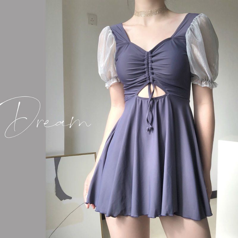 2023 new swimsuit for women in hot springs, conservative Korean ins split skirt, belly-covering, slimming, vacation student girl