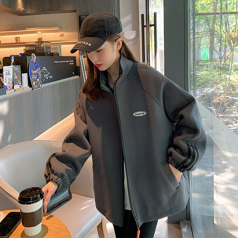 Coat oversize niche spring and autumn large size national tide cardigan sweater women's 2022 new casual baseball uniform spring