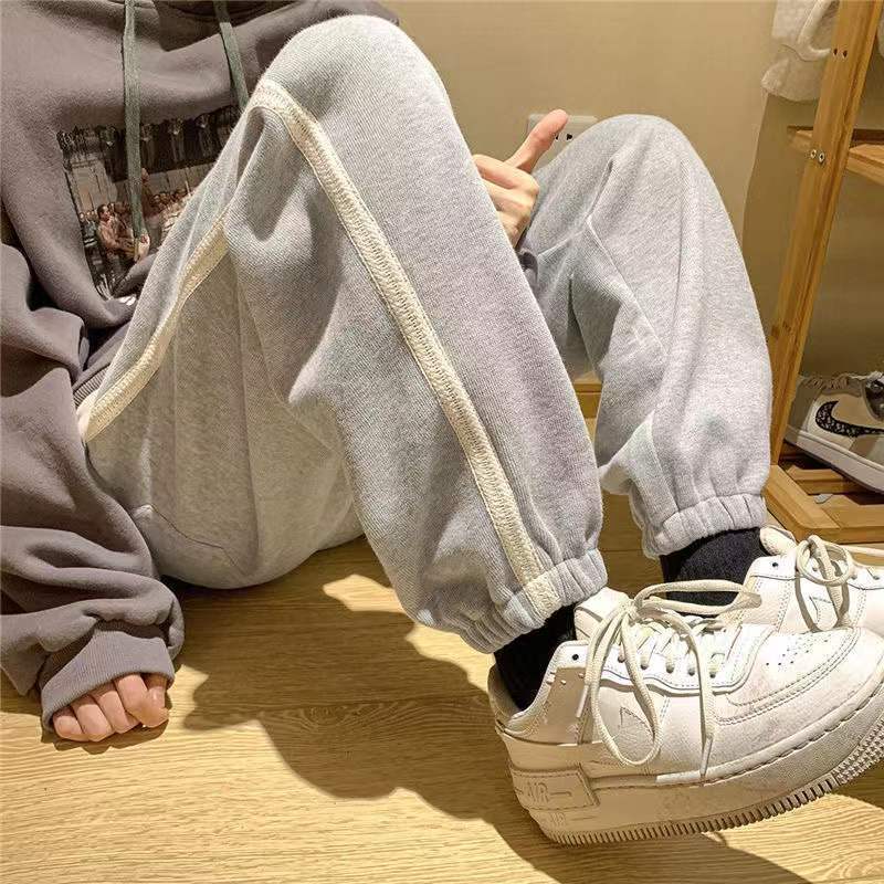  new men's trousers spring American style high street trousers design sense niche sports trousers loose feet trendy brand