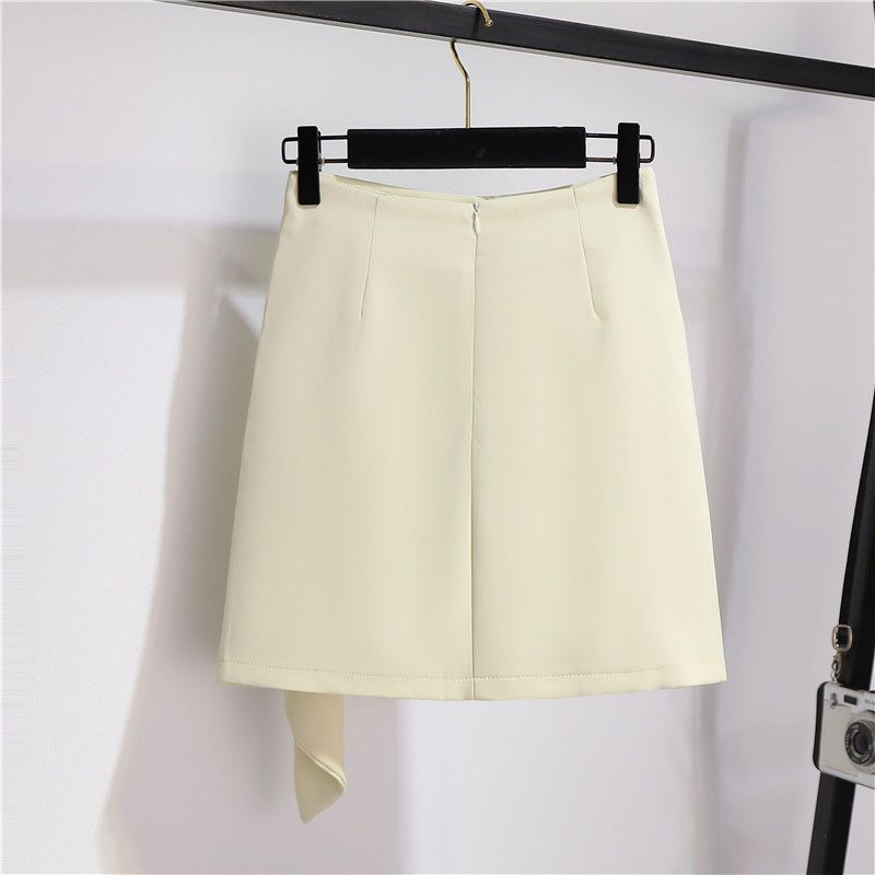 Irregular skirt women's spring and autumn short skirt design sense niche bag hip skirt drape thin section high waist a-line suit skirt