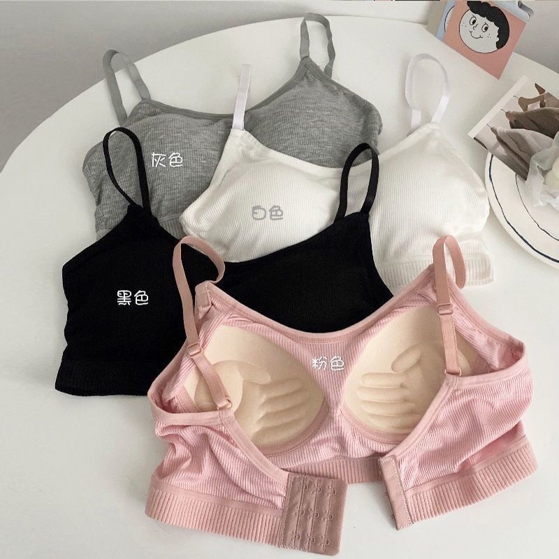 Underwear female students wrapped chest to gather anti-sagging girl high school students big breasts show small summer no steel ring tube top thin section