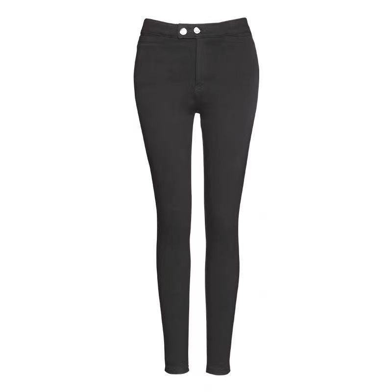 Magic Pants Women V11 Spring and Autumn Style Black Stretch Black Stretch Plus Velvet Small Black Pants