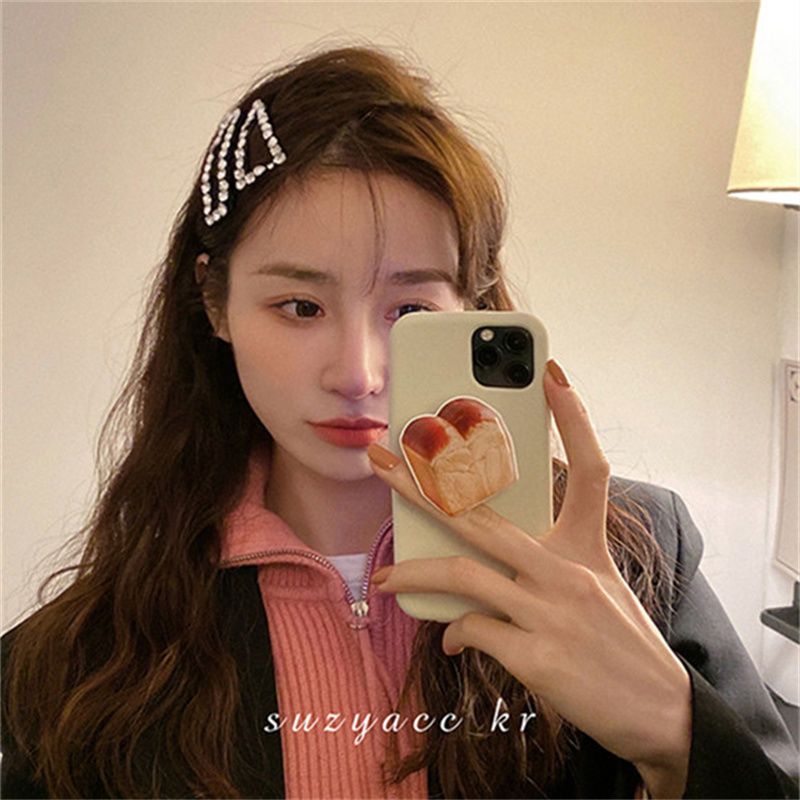 South Korea's light luxury white rhinestone hairpin  net red new style exquisite side clip back head clip headdress