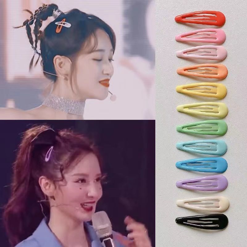 Korean version student candy color hair clip, elegant Feng Shui drop clip, adult BB clip, color hair clip, children's bangs clip