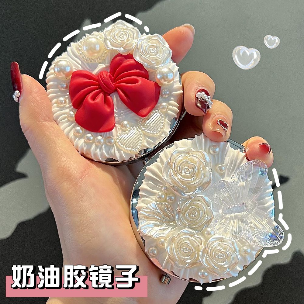 diy鏡子化妝鏡便攜鏡可愛隨身帶幼兒園手工製作材料包送生日禮物