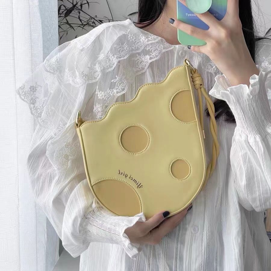 YINMEI包包2022新款奶酪腋下包女原創設計復古單肩包高級感手提包