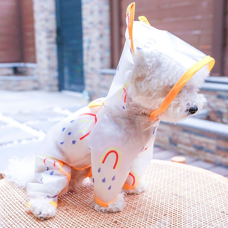 Pet raincoat dog four-legged waterproof jumpsuit Teddy bear cat special dog raincoat anti-rainstorm whole body