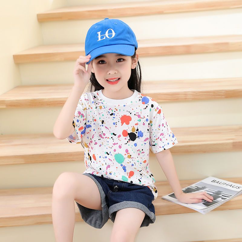 Children's short-sleeved T-shirt pure cotton summer top boys and girls summer half-sleeved T-shirt 2023 new style foreign style striped children's clothing