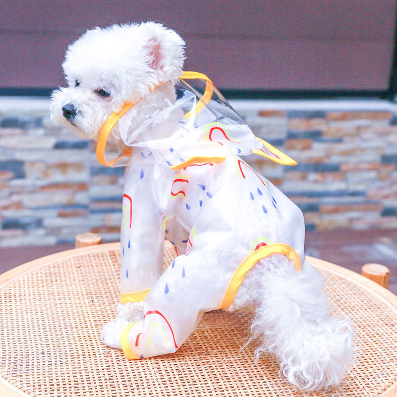 Pet raincoat dog four-legged waterproof jumpsuit Teddy bear cat special dog raincoat anti-rainstorm whole body