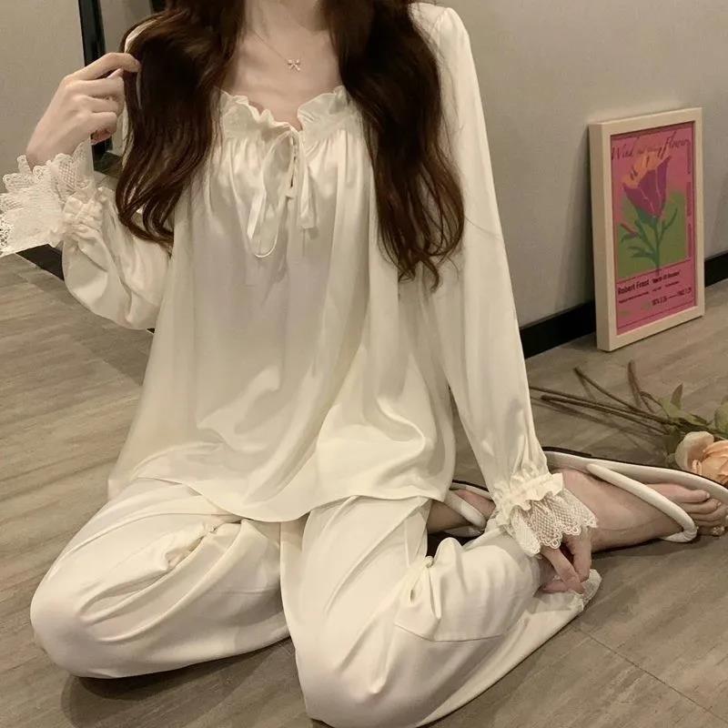睡衣女2022春秋季新款溫柔系公主風長袖兩件套裝秋冬家居服可外穿