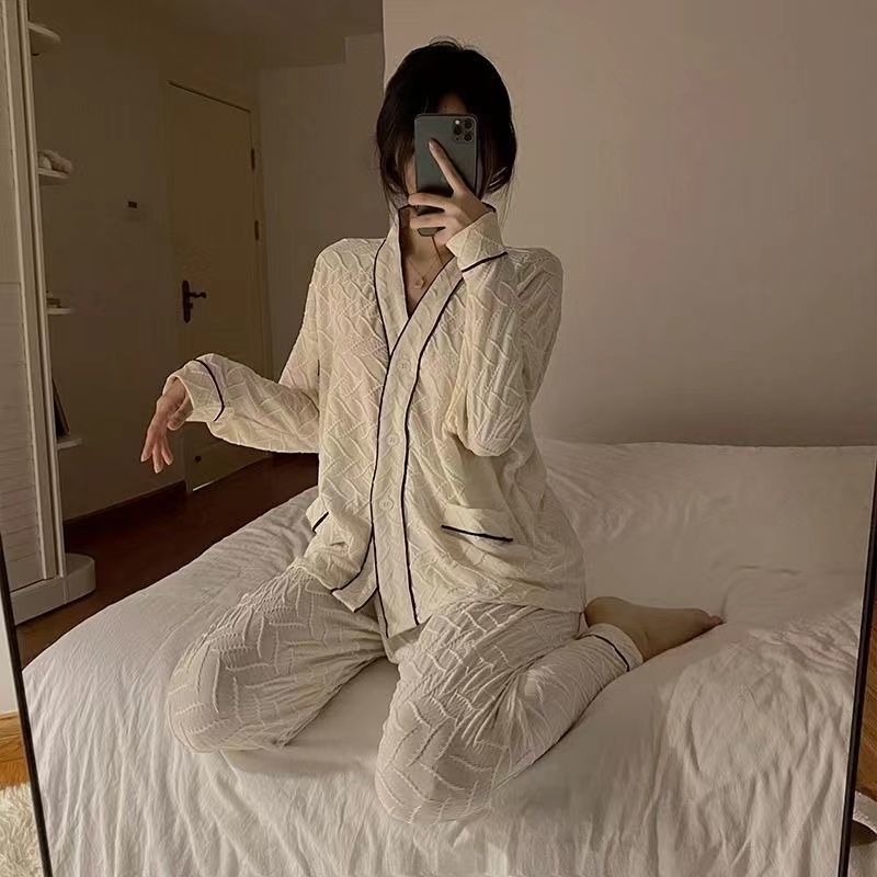 Xiaoxiangfeng long-sleeved pajamas women's spring and autumn  autumn style high-end home service autumn and winter can be worn outside suit