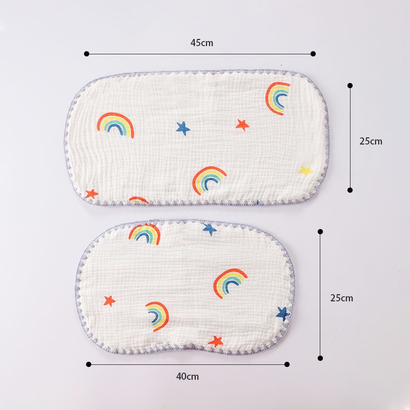 新生婴儿枕头云片平枕0-1岁防吐奶垫初生宝宝纯棉纱布透气吸汗巾