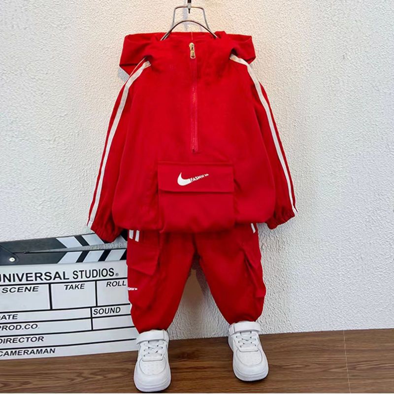 Boys and girls spring clothes sports suit trend foreign style 2022 new baby clothes spring and autumn children fashionable and handsome