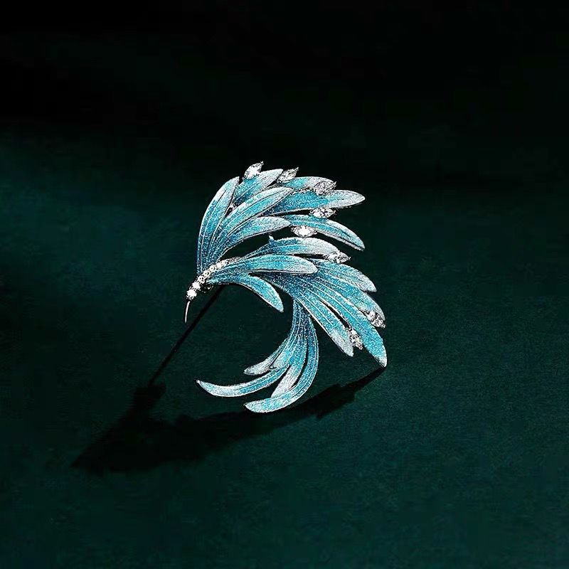 Elegant Vintage Phoenix Brooch With Gradient Enamel And Crystals_voghion.com
