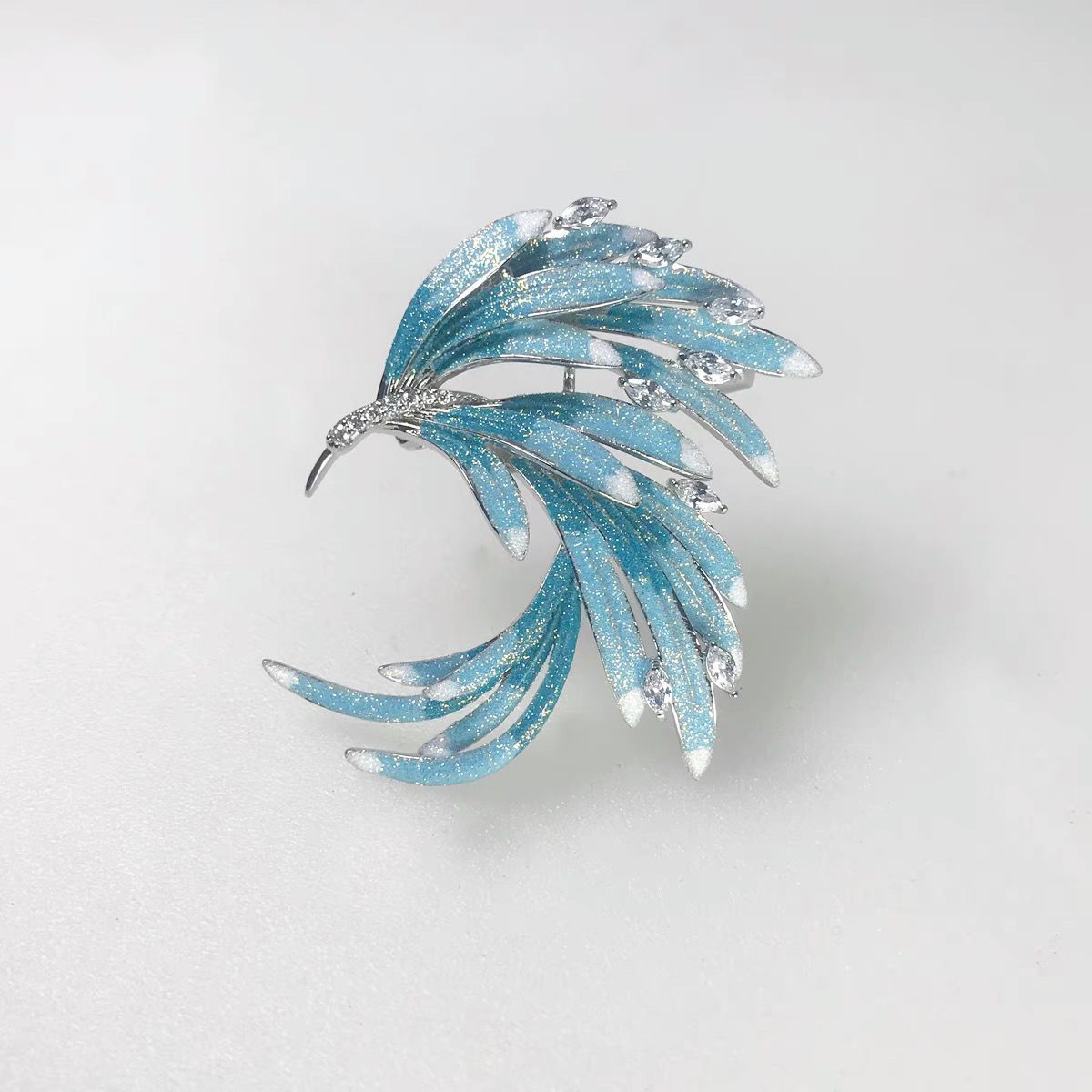 Elegant Vintage Phoenix Brooch With Gradient Enamel And Crystals_voghion.com
