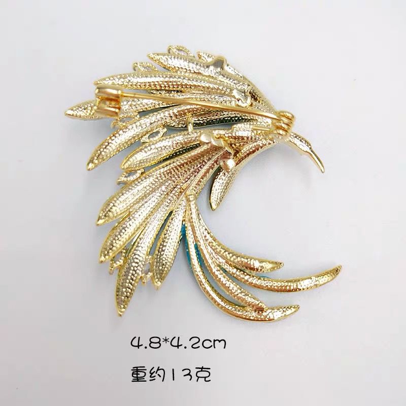 Elegant Vintage Phoenix Brooch With Gradient Enamel And Crystals_voghion.com