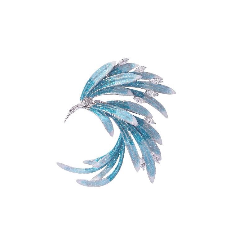 Elegant Vintage Phoenix Brooch With Gradient Enamel And Crystals_voghion.com