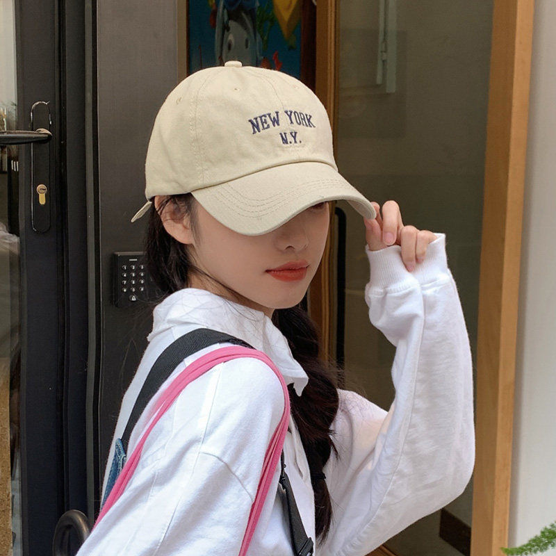 Letter embroidered baseball cap female spring and summer Korean version of peaked cap male tide brand couple hip-hop sun visor shows small face