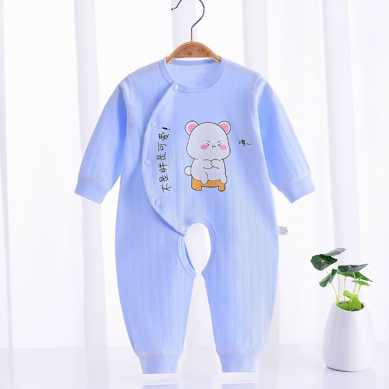 Baby jumpsuits spring and autumn pure cotton men and women baby clothes boneless a class winter pajamas bottoming romper crawling
