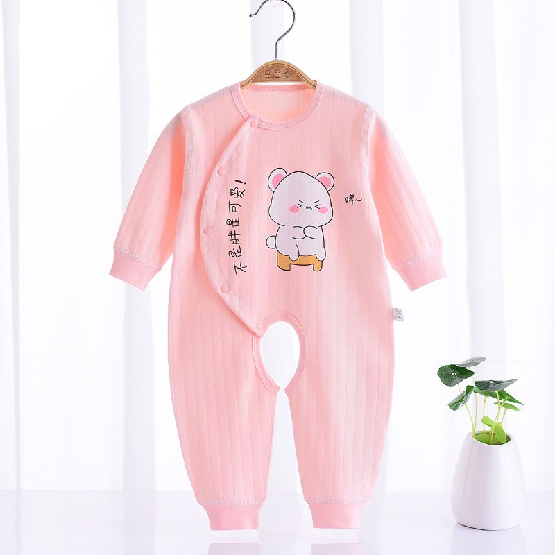Baby jumpsuits spring and autumn pure cotton men and women baby clothes boneless a class winter pajamas bottoming romper crawling