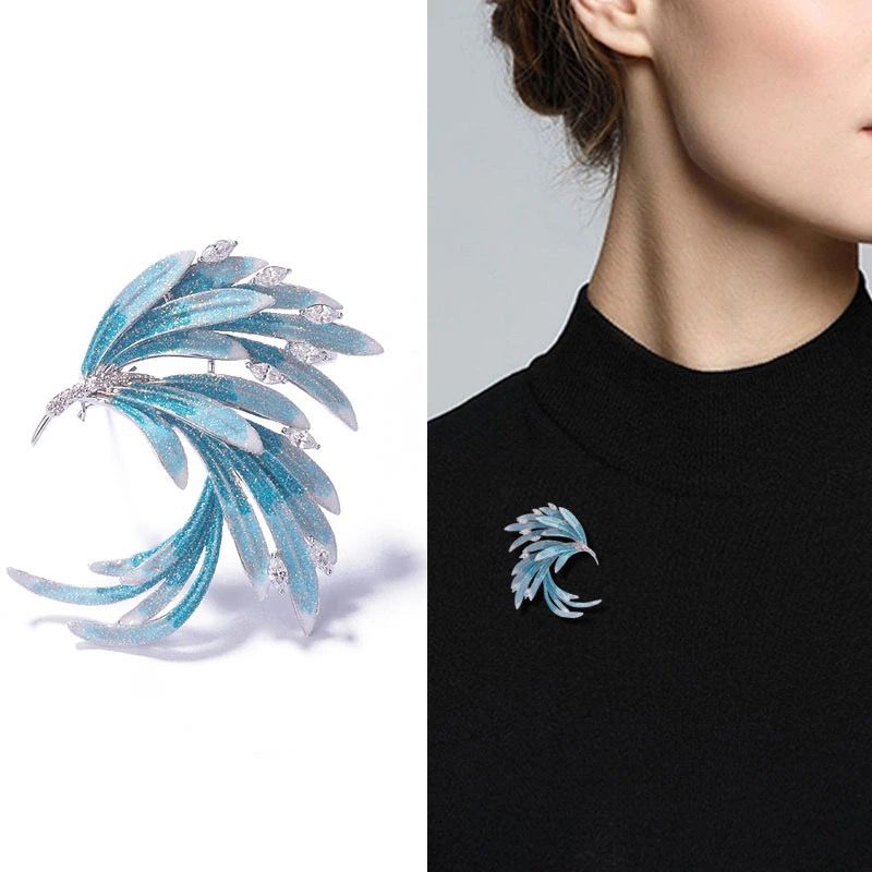 Elegant Vintage Phoenix Brooch With Gradient Enamel And Crystals_voghion.com