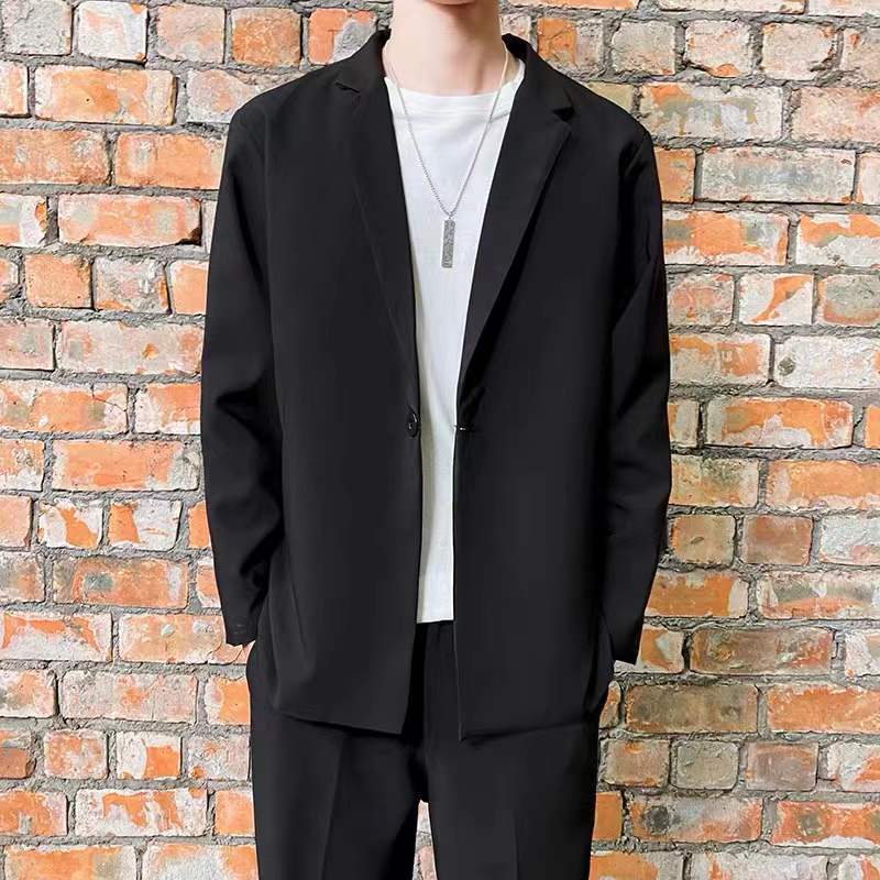 Summer suits men's casual light familiar style thin suit loose men's small suit ruffian handsome trendy clothes