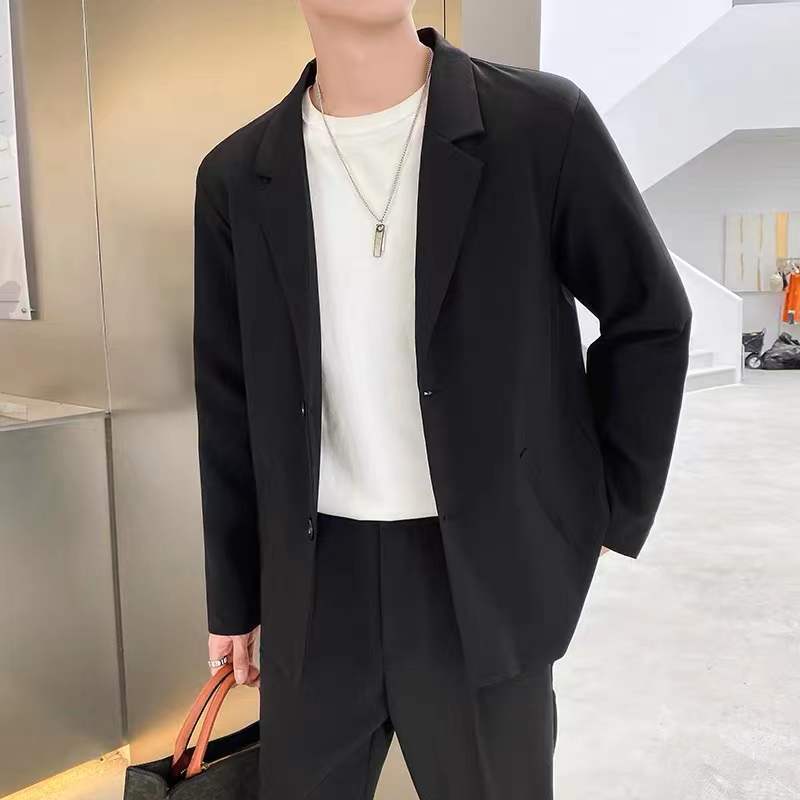 Summer suits men's casual light familiar style thin suit loose men's small suit ruffian handsome trendy clothes