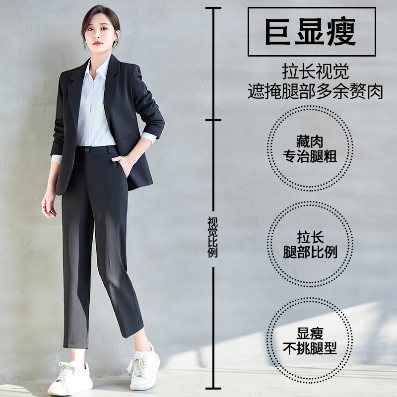  new black suit jacket female spring and autumn all-match casual suit fashion college student interview formal suit