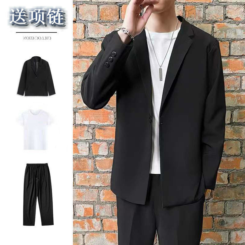 2022 spring and summer thin suits loose suit suits men's casual light familiar style men's small suits handsome