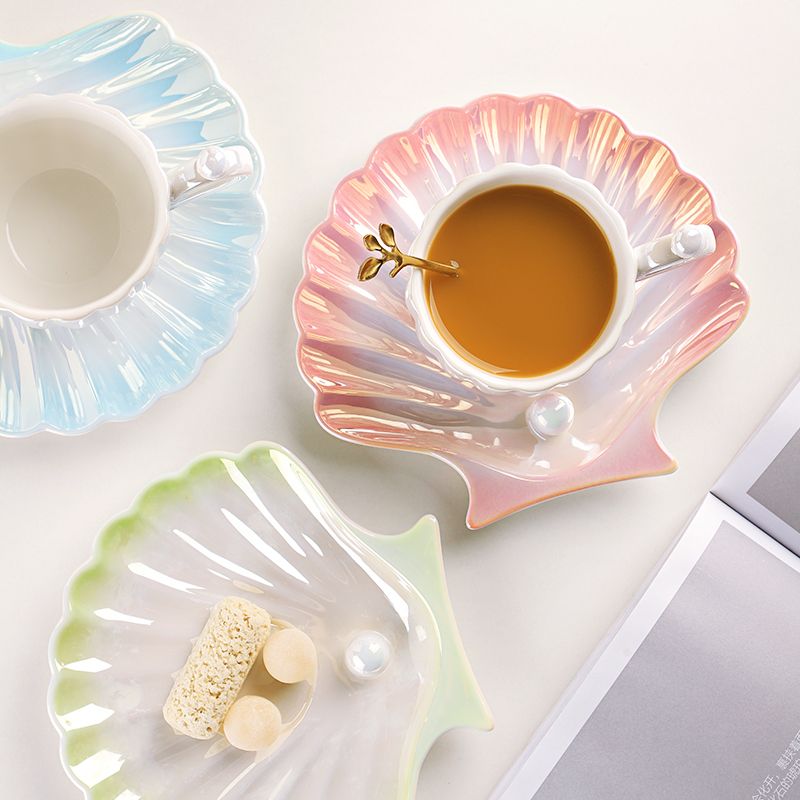 珍珠陶瓷咖啡杯子杯碟套装高档小精致英式下午茶具礼物高颜值家用