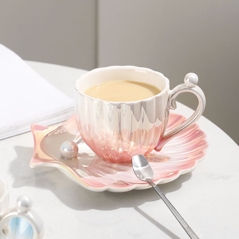 珍珠陶瓷咖啡杯子杯碟套装高档小精致英式下午茶具礼物高颜值家用
