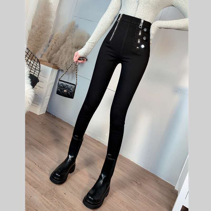 Ultra-high waist elastic leggings for women's outer wear spring and autumn new style pencil pants to show thin all-match tight pencil magic trousers