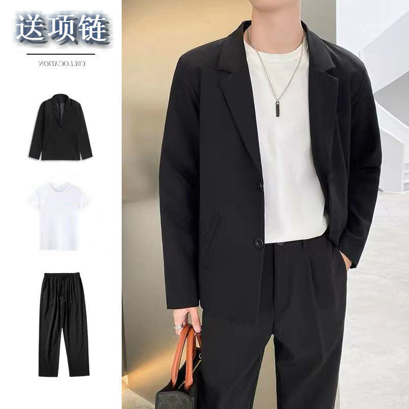 2022 spring and summer thin suits loose suit suits men's casual light familiar style men's small suits handsome
