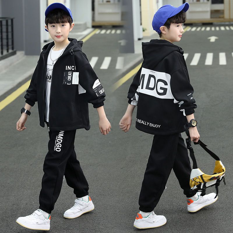 三件套男童春装套装2023年新款中大儿童男孩春秋季洋气套装韩版潮
