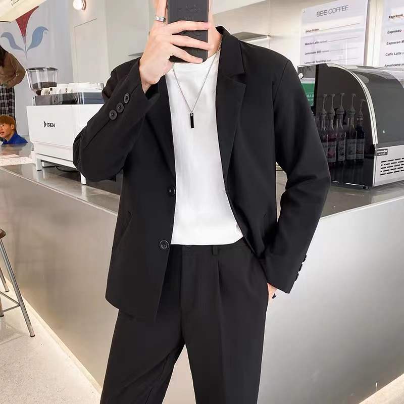 Spring and summer thin suits loose suit suits men's casual light familiar wind men's small suits ruffian handsome trendy suits