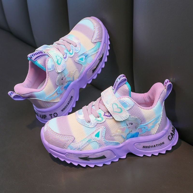 Girls' shoes 2022 autumn and winter new velvet warm leather soft bottom children's sports shoes girls student running shoes
