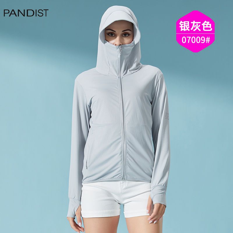 Sunscreen clothes men's and women's ice silk summer thin breathable UV proof cycling fishing anti cough clothes and hats integrated sunscreen clothes