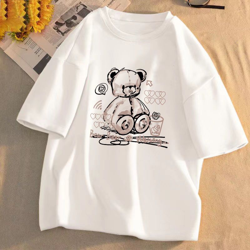 Short-sleeved t-shirt female Korean version of the student all-match new loose summer dress ins white boudoir honey cute compassionate shirt top clothes