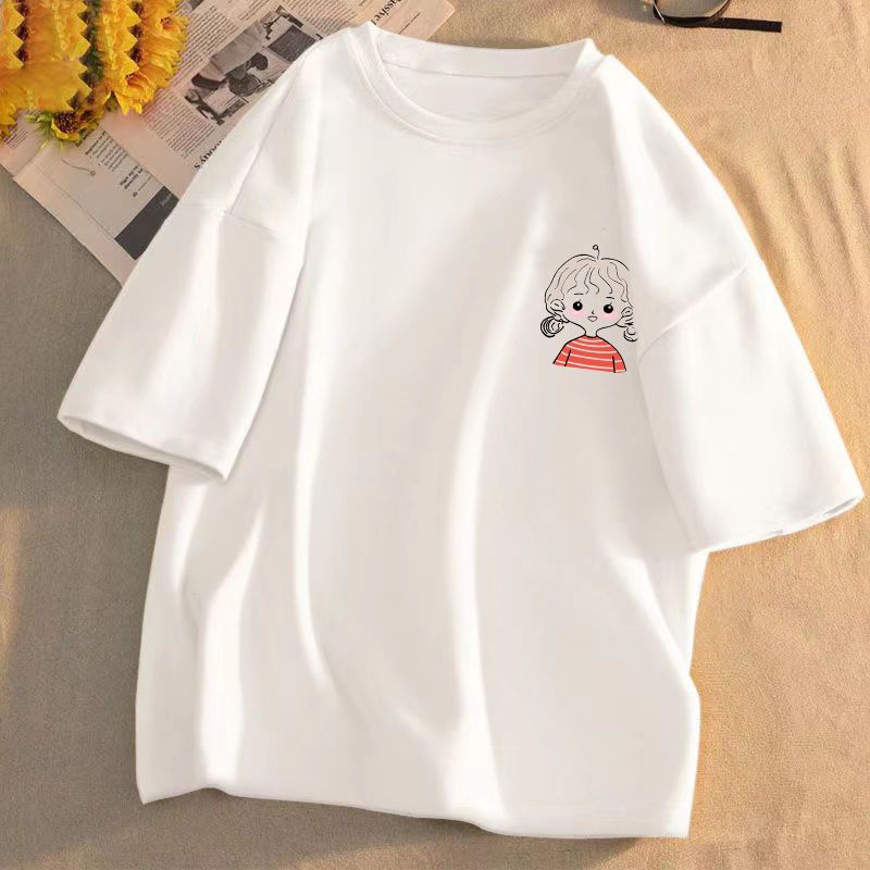 Loose t-shirt women's short-sleeved top  new summer Korean version sweet niche design half-sleeved T-shirt