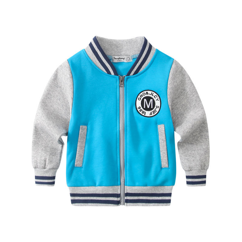 Boys baseball jacket 2023 spring and autumn new children's cardigan outerwear baby sportswear tops