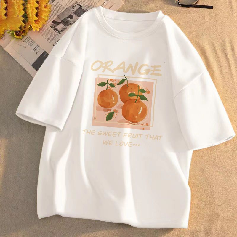 2023 summer short-sleeved T-shirt female students loose new Korean version of Harajuku style ins all-match round neck T-shirt top clothes