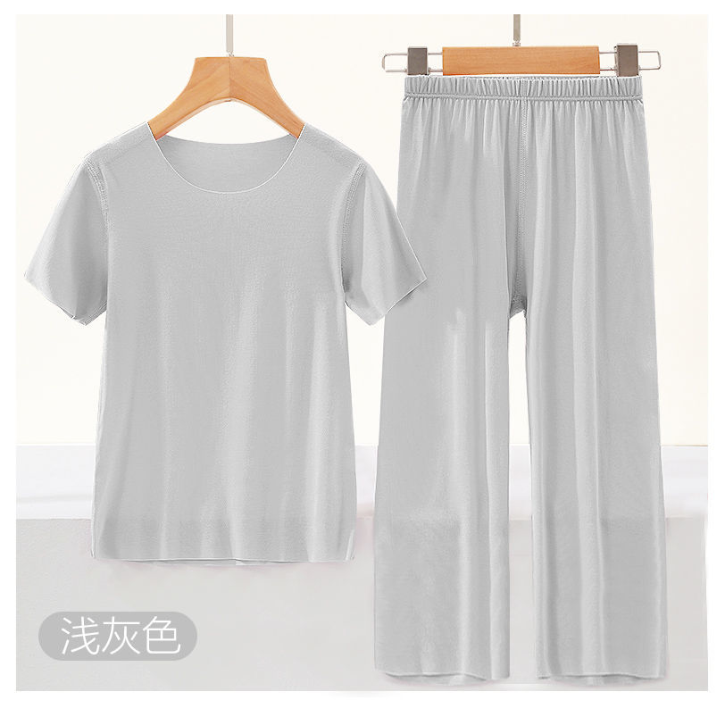Children's modal pajamas set loose boys and girls students short-sleeved trousers air-conditioned clothes thin section home clothes summer
