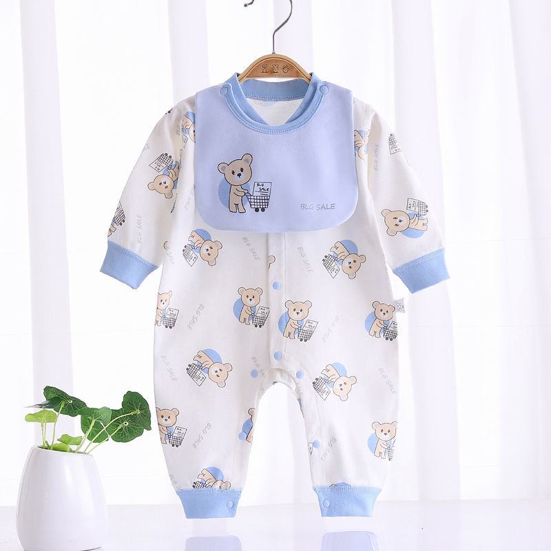 Newborn long-sleeved one-piece 0 clothes spring and autumn outwear pure cotton baby romper newborn baby 1 male and female romper pajamas