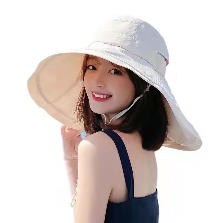 Oversized neck protection sun hat women's UV protection outdoor big brim sun hat summer sunshade fisherman hat face cover hat